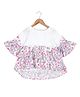 Under Fourteen Only Half Bell Sleeeves Floral Printed Top - Off White
