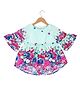 Under Fourteen Only Half Bell Sleeeves Floral Printed Top - Green
