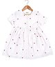 Under Fourteen Only Half Sleeves Striped & Floral Printed Dress - Lilac