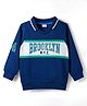 Babyhug Cotton Knit Full Sleeves Cut & Sew Sweatshirt with Text Graphic - Navy Blue