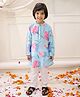 KID1 Silk Woven Full Sleeves Floral Printed Kurta Pyjama Set - Blue