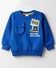 Babyhug Cotton Knit Full Sleeves Sweatshirt with Nature Graphics & Patch Detailing - Blue