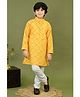 BT DEZINES Cotton Woven Full Sleeves Bandhani Designed Kurta & Pyjama Set - Yellow