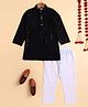 BT DEZINES Viscose Woven Full Sleeves Floral Embroidered & Sequins Embellished Kurta Pyjama Set - Black
