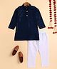 BT DEZINES Viscose Woven Full Sleeves Floral Embroidered & Sequins Embellished Kurta Pyjama Set - Blue
