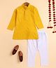 BT DEZINES Viscose Woven Full Sleeves Floral Embroidered & Sequins Embellished Kurta Pyjama Set - Yellow