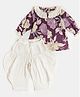 Halemons Pure Cotton Woven Full Sleeves Floral Printed Top & Dhoti Style Pant Set - Purple