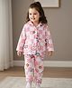 Mark & Mia Full Sleeves Winter Wear Co-ords Night Suit With Bunny Print - Pink