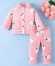Mark & Mia Full Sleeves Winter Wear Co-ords Night Suit With Animal Print - Pink