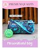 Rosada Blue Dino DIY Personalised Duffle Bag, Waterproof Multipurpose Kids Bag with Alphabet Name Kit & Toy Hanging  Onesize