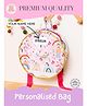 Rosada Princess DIY Personalised Toddler Backpack with Alphabet Name Kit & Plush Keychain, Wate Resistant Casual Bag for Kids Pink - 10 inches