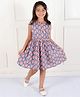 Ka-mee Cotton Woven Sleeveless Pomegranate Printed Dress - Red