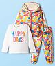 Babyhug Terry Knit Full Sleeves Co-ords Hooded Sweatshirt & Lounge Pant Set with Inner Tee & Camouflage - Multicolor