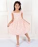 Ka-mee Cotton Woven Cap Sleeves Floral Printed Lace Detailed Dress - Pink