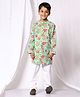 Ka-mee Cotton Woven Full Sleeves Floral & Paisley Printed Kurta Pyjama Set - Green
