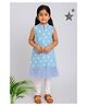 The Magic Wand Cotton Woven Sleeveless Polka Dots Printed Kurti Pant Set - Blue