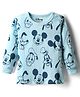 Babyhug Disney Full Sleeves Thermal Vest With Mickey & Friends Print - Blue