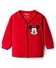Babyhug Disney Full Sleeve Front Open Thermal Vest with Mickey Mouse Graphic - Red