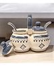 VOIDROP Traditional Ceramic Spice Jar Condiment Set 200 ml with Lids, Handles & Spoons (Grey)