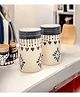 VOIDROP Ceramic Salt & Papper Set for Dining Table & Kitchen   Salt and Pepper Shakers, Salt Pepper Dispenser, Container   Home   Cafe   Office - 80 ml