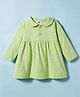 Zero Interlock Knit Full Sleeves Frock with Rainbow Print - Light Green