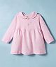 Zero Interlock Knit Full Sleeves Frock with Rainbow Print - Pink