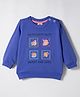 Zero Looper Knit Full Sleeves Sweatshirt with Fruits Print - Blue
