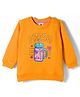 Zero Looper Knit Full Sleeves Sweatshirt with Fresh Fruit Juice Print - Golden