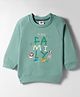 Zero Looper Knit Raglan Full Sleeves Animal Printed Sweatshirt - Mint Green