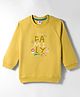 Zero Looper Knit Raglan Full Sleeves Animal Printed Sweatshirt - Lemon Yellow