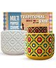 Craftopedia Paint your own Ceramic Traditional Vase with Mirror Work