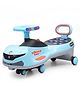 Bishmeva Kids Magic Swing Car Twister Ride On with LED Lights, Safety Backrest, Twist & Turn Steering, Push Ride Toy with Sturdy Design & Rounded Edges for Toddlers (Blue)
