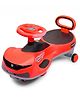 Bishmeva Kids Magic Swing Car Twister Ride On with LED Lights, Safety Backrest, Twist & Turn Steering, Push Ride Toy with Sturdy Design & Rounded Edges for Toddlers (Red)