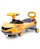 Bishmeva Kids Magic Swing Car Twister Ride On with LED Lights, Safety Backrest, Twist & Turn Steering, Push Ride Toy with Sturdy Design & Rounded Edges for Toddlers (Yellow)