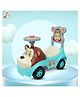 Bishmeva Monkey Ride On Toy Car for Kids with Steering Wheel, Backrest & Storage. Indoor/Outdoor Ride Toy for Toddlers (Blue)