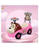 Bishmeva Monkey Ride On Toy Car for Kids with Steering Wheel, Backrest & Storage. Indoor/Outdoor Ride Toy for Toddlers (Pink)