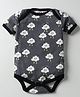 Kidi Wav Half Sleeves Clouds Printed Onesie - Grey
