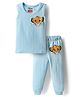 Babyhug Disney Sleeveless Thermal Vest & Pant with Lion King Graphic - Light Blue