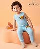 Babyhug Disney Sleeveless Thermal Vest & Pant with Lion King Graphic - Light Blue