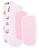 My Milestones Burpy Set With Stripes & Floral Print Pack of 4 - Light Pink & Pink