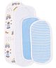 My Milestones Burpy Set With Stripes & Vehicle Print  Pack of 4 - Blue & White