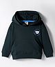 Zero Looper Knit Full Sleeves Drop Shoulder Hooded Sweatshirt with Bear Print & Kangaroo Pocket - Charcoal Grey