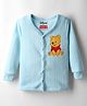 Babyhug Disney Full Sleeve Front Open Thermal Vest with Winnie the Pooh Graphic - Light Blue