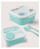 Paper Moon 3-compartment BPA-Free Leak Proof Bento Lunch Box Tiffin Set with Spoon and Fork for Kids School, 1pc - Random Color