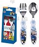 Paper Moon Paw Petrol Stainless Steel Cutlery Set of Spoon and Fork for Kids 1 set - Blue