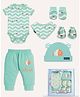 Polka Tots Unicorn Print Mini Newborn Gift Hamper Set - Blue