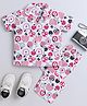 The Magic Wand Cotton Woven Half Sleeves Apples Printed Coordinating Night Suit Set - White