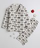 The Magic Wand Cotton Woven Full Sleeves Animals Printed Coordinating Night Suit Set - Beige
