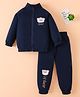 Mark & Mia Cotton Full Sleeves Winter Wear T-Shirt & Lounge Pant Set With Animal Embriodery - Navy Blue
