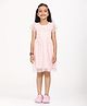 Zion Mesh Woven Frill Sleeves Floral Printed Dress - Peach